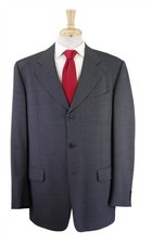 Corneliani Vintage Solid Gray Woven 3-Btn Wool Suit 44R picture