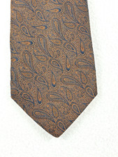 Vintage LaVita Di Moda Italian Silk Men's Tie Brown Paisley 4x60
