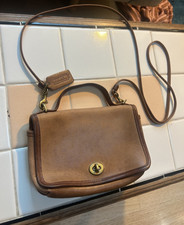 vintage coach leather bag brown casino made in new york full grain leather hide picture