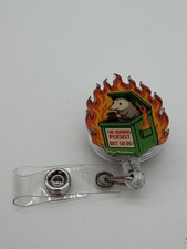 Opossum Dumpster Fire Retractable Badge Reel The Horrors Persist But So Do I picture