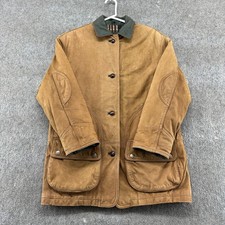 VINTAGE Winlit Jacket Womens M Brown Genuine Leather Chore Barn Coat Lined 90s picture