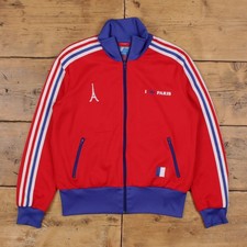 Adidas Paris Track Jacket L Mens 00s Red Full Zip Eiffel Tower Trefoil Athletic picture