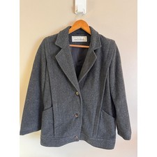 Vintage Mackintosh 100% Pure Wool Gray Blazer Jacket Made in USA picture