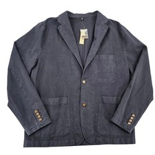 NWT J.Crew Men's Navy Cotton Linen Unstructured Blazer Jacket – Size 44 – AX270 picture