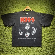 Vintage ’96/’97 Kiss Alive/Worldwide Tour T-Shirt Size XL Black With Magazine picture