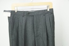 Burberry London Gray Flannel 100% Wool Mens Dress Pants Sz 46 EU BRAND NEW picture