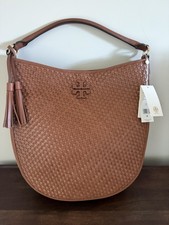 NWT Tory Burch Thea Woven Bucket Hobo (Classic Tan) picture
