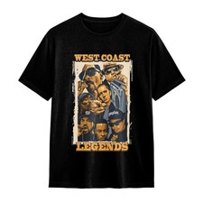 West Coast Legends Rappers 90s Hip Hop Vintage Fan T-Shirt picture