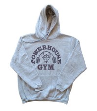 POWERHOUSE GYM old school logo hoodie - weights-fitness-muscle tee picture