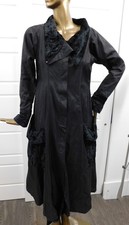 Age of Love Nataya Velvet Trim Jacket Size Large Long Black Lagenlook Coat picture