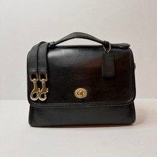Vintage Coach Crossbody Court 9870 Smooth Black Leather US Creed picture