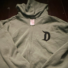 Disney Disneyland Green Full Zip Hooded Logo Hoodie Cotton Blend Fleece M picture