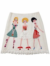  Moschino Cheap and Chic Uptown Girls Vintage 2002 Embroidered Doll Skirt picture