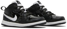 Nike Air Jordan 1 Mid Se (Td) Black White Speckle GLIITTER AV5172-001 SIZE 8C picture
