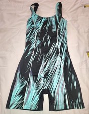 Adoretex Women’s Boyleg Swimsuit Size Medium Black Aqua One Piece Swim picture