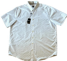 Hugo Boss Roan Kent Slim Fit Button Up Shirt Men's SZ L White Geo Print $158 picture